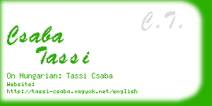 csaba tassi business card